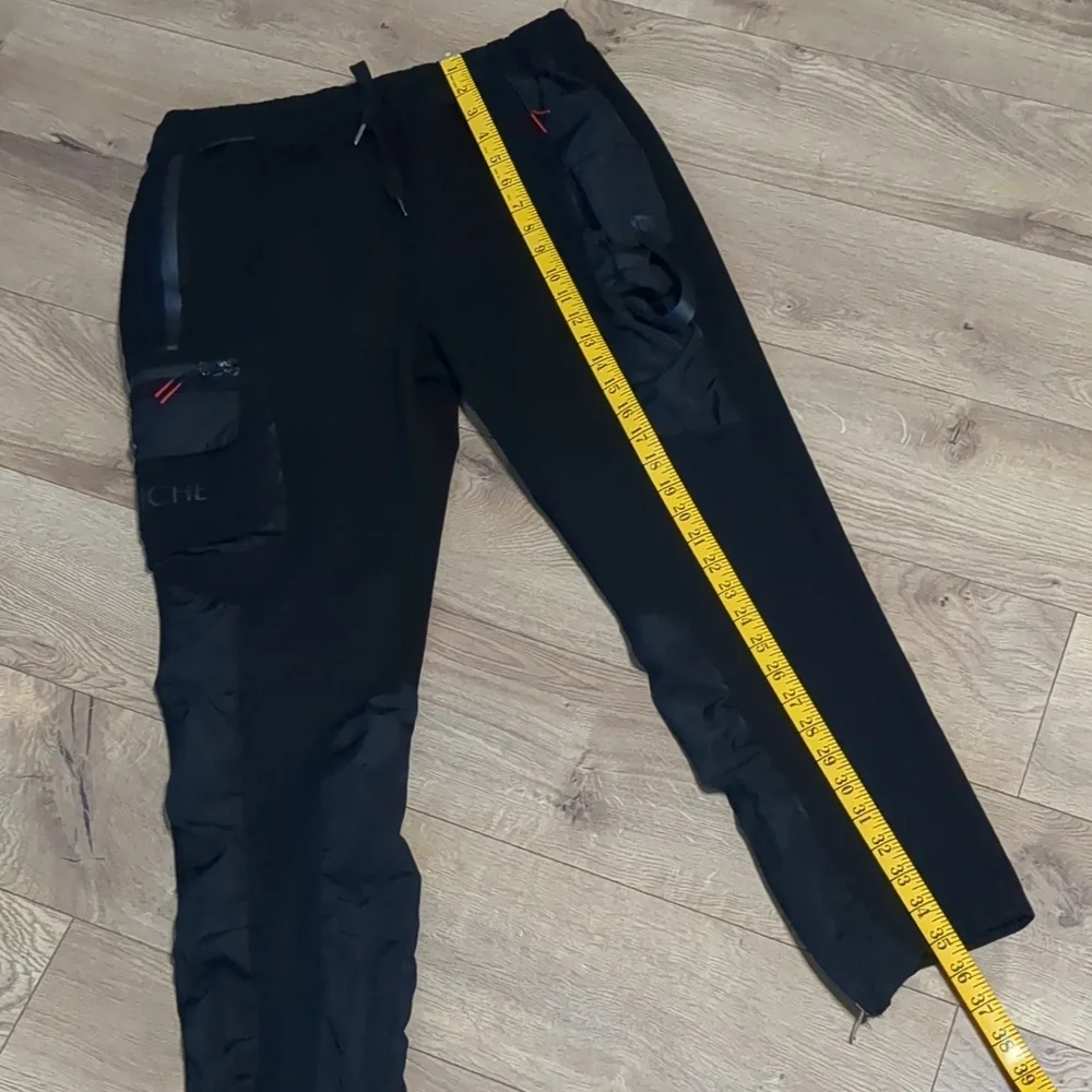 VIE + Riche Men's Jogger  Slim Leg Sweatpants Black-Red Size XL